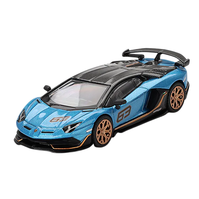 Машинка Premium MINI GT Lamborghini Aventador SVJ 1:64 MGT00784-СH Blue - Retromagaz