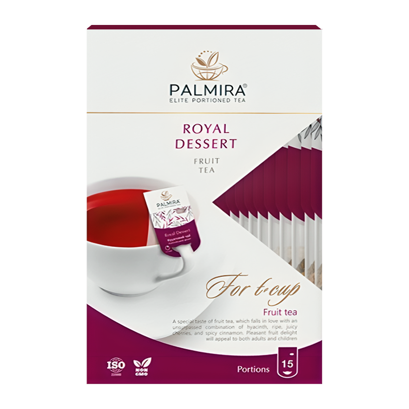 Чай Пакетированный Фруктовый Ароматизированный Palmira T-CUP BOX Королевский Десерт 48g - Retromagaz