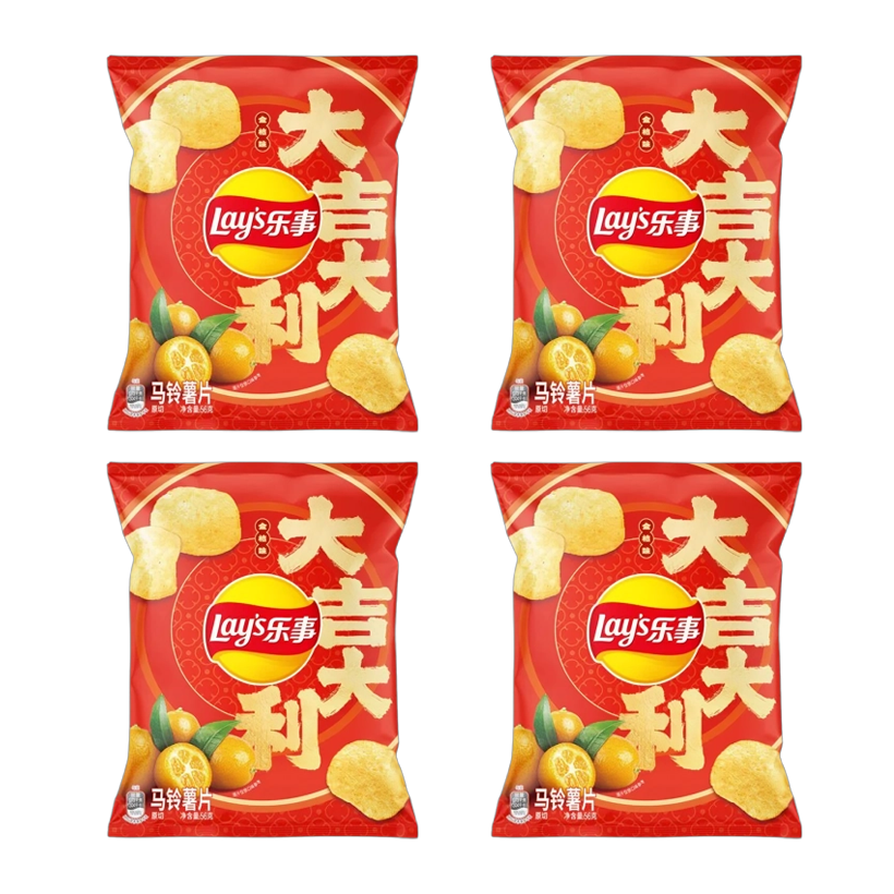 Набор Чипсы 4шт Lay's Азиатские Citrus Kumquat со Вкусом Кумквата 60g - Retromagaz