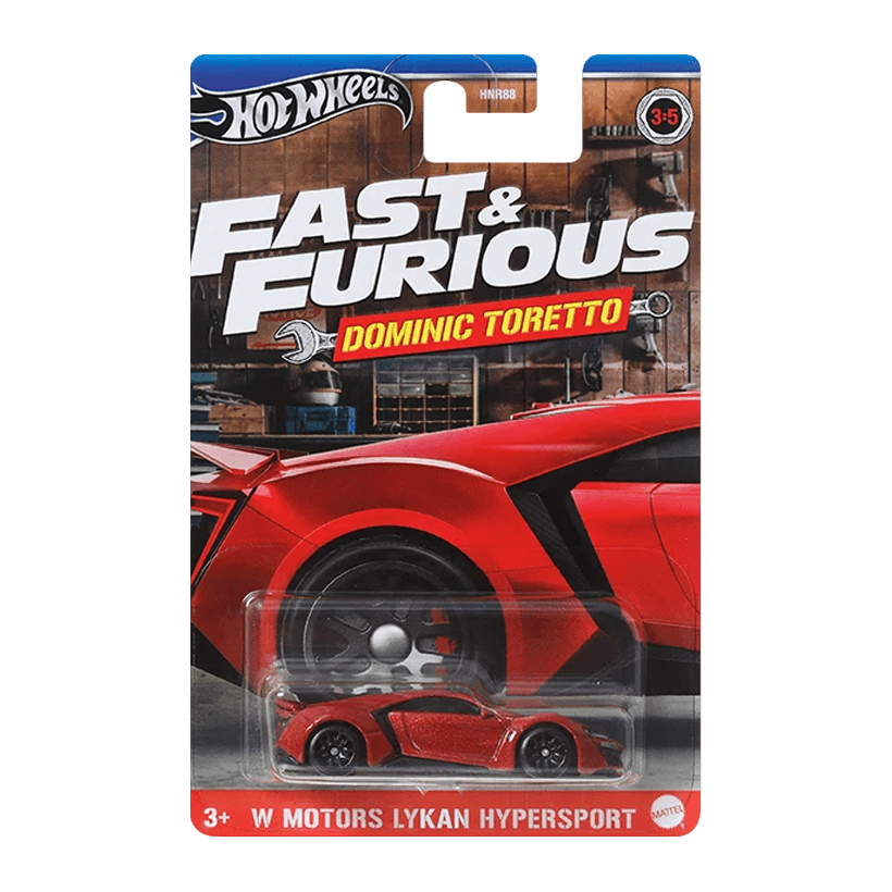 Тематична Машинка Hot Wheels W Motors Lykan Hypersport Dominic Toretto Fast & Furious 1:64 HNR88/HRW48 Red - Retromagaz