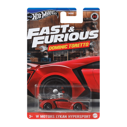 Тематична Машинка Hot Wheels Lykan Hypersport W Motors Dominic Toretto Fast & Furious 1:64 HNR88/HRW48 Red - Retromagaz