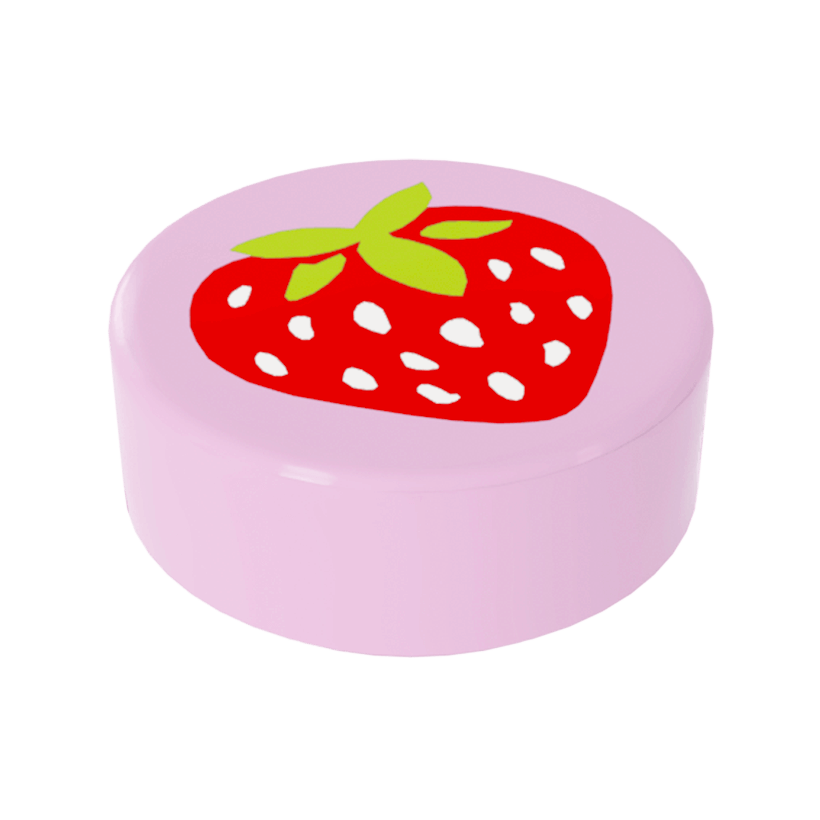 Плитка 10шт Lego Круглая Декоративная Strawberry Pattern 1 x 1 98138pb015 6055381 6287844 Bright Pink Б/У - Retromagaz