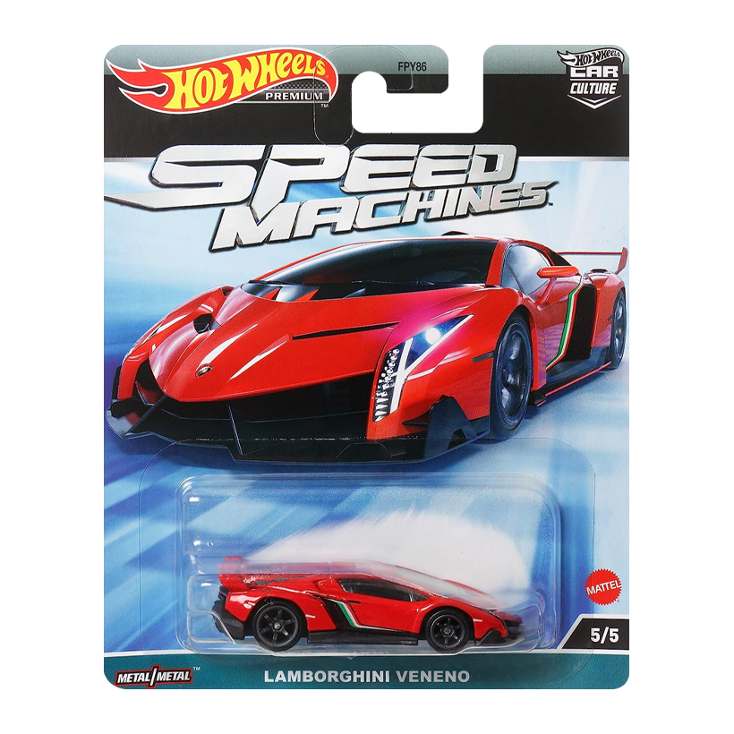 Машинка Premium Hot Wheels Lamborghini Veneno Speed Machines 1:64 HKC41 Red - Retromagaz