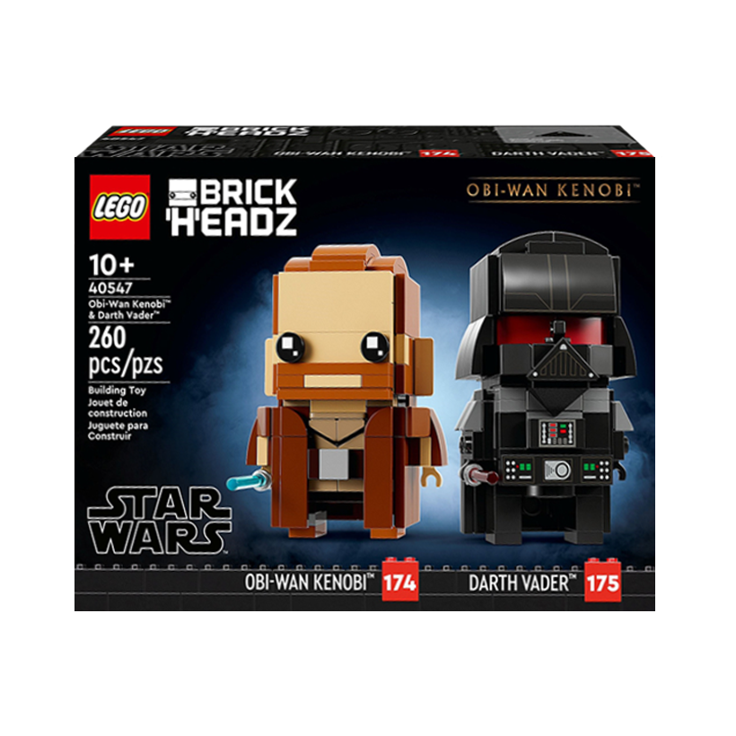 Конструктор Lego Brick Headz Обі-Ван Кенобі та Дарт Вейдер Star Wars 40547 Новий - Retromagaz
