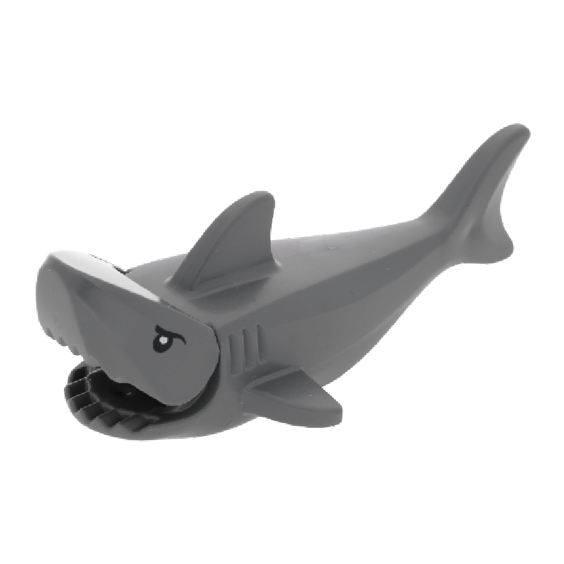 Фигурка Lego Animals Вода Shark with Gills with Black Eyes and White Pupils Pattern 14518c01pb01 1 Dark Bluish Grey Б/У Нормальный - Retromagaz