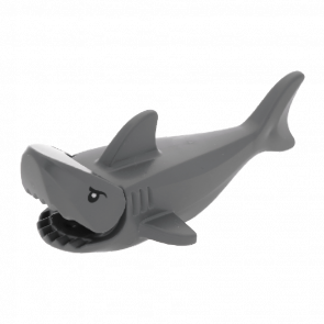 Фігурка Lego Animals Вода Shark with Gills with Black Eyes and White Pupils Pattern 14518c01pb01 1 Dark Bluish Grey Б/У Нормальний