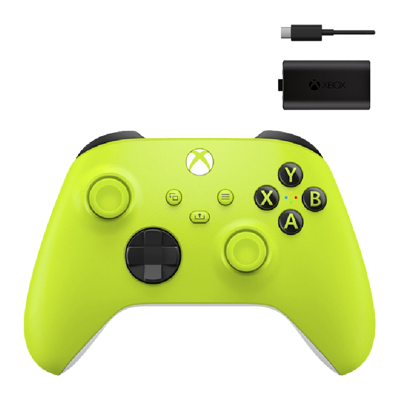 Набор Геймпад Беспроводной Microsoft Xbox Series Controller Electric Volt Новый + Аккумулятор Play and Charge Kit + Кабель USB Type-C Black - Retromagaz