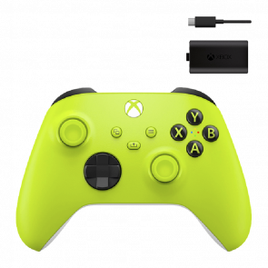 Набір Геймпад Бездротовий Microsoft Xbox Series Controller Electric Volt Новий  + Акумулятор Play and Charge Kit + Кабель USB Type-C Black