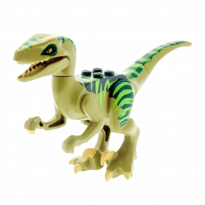 Фигурка Lego Animals Динозавр Raptor Velociraptor Dark Green Back Lime Markings and Tan Claws Raptor02 Olive Green 1шт Б/У Нормальный - Retromagaz