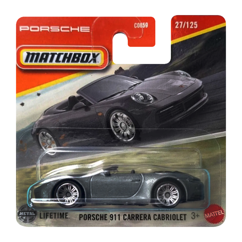 Машинка Большой Город Matchbox Porsche Porsche 911 Carrera Cabriolet Highway 1:64 JBR63 Grey - Retromagaz