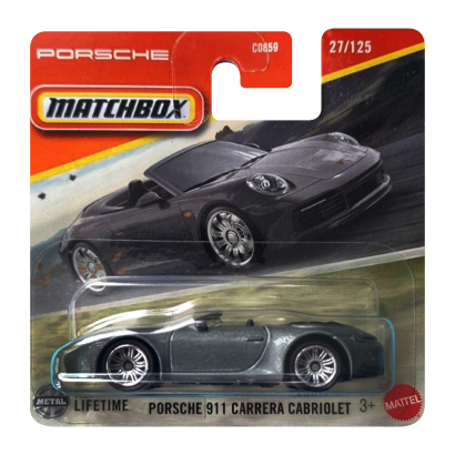 Машинка Велике Місто Matchbox Porsche 911 Carrera Cabriolet Highway 1:64 JBR63 Grey - Retromagaz