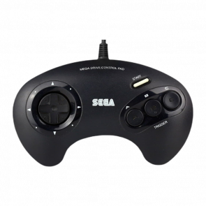 Геймпад Проводной Sega Mega Drive 1650 Europe Black 2m Б/У - Retromagaz