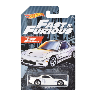 Тематическая Машинка Hot Wheels '95 Mazda RX-7 Fast & Furious 1:64 FYY54 White - Retromagaz