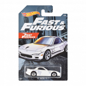 Тематическая Машинка Hot Wheels '95 Mazda RX-7 Fast & Furious 1:64 FYY54 White