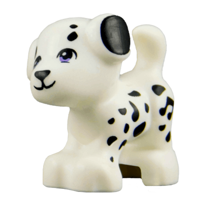 Фігурка Lego Animals Земля Dog Friends Puppy Medium Lavender Eyes and Black Nose Mouth and Spots Pattern 93088pb04 6113032 White Б/У Нормальний - Retromagaz