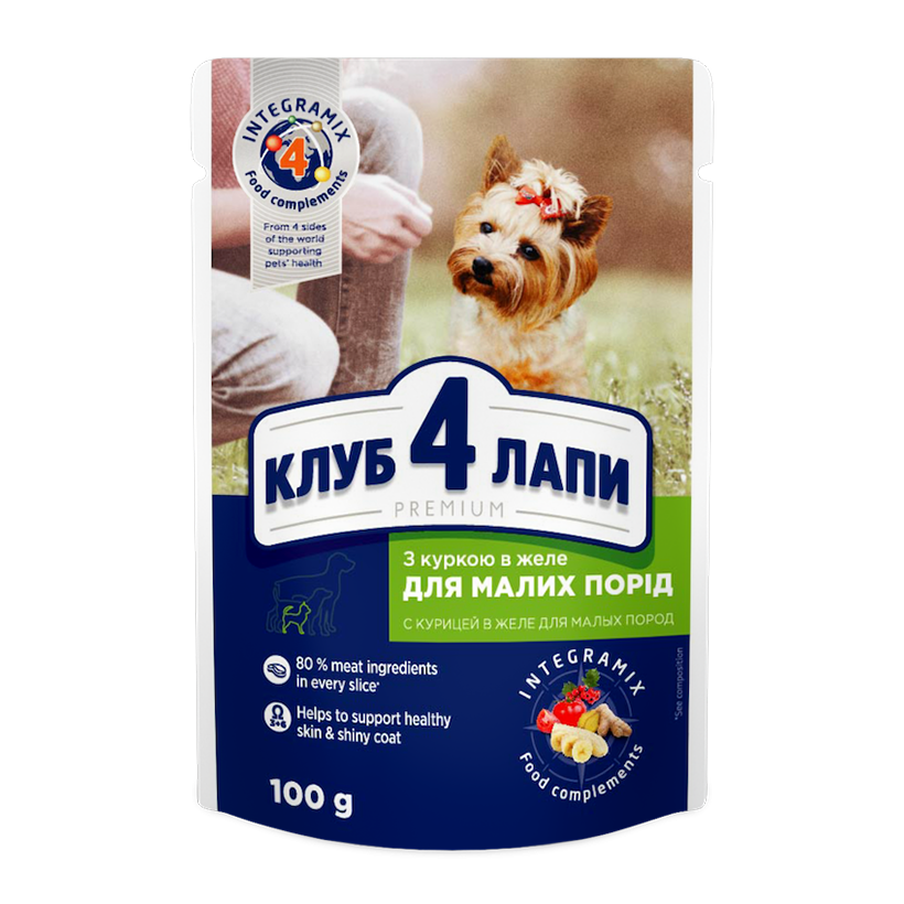 Влажный Корм для Собак Клуб 4 Лапы Курица в Желе 100g - Retromagaz