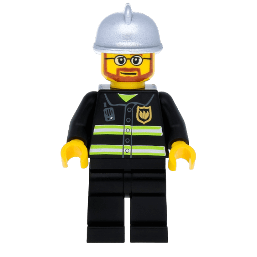 Фігурка Lego City Fire 973pb0300 Reflective Stripes Silver Fire Helmet cty0087 Б/У Нормальний - Retromagaz