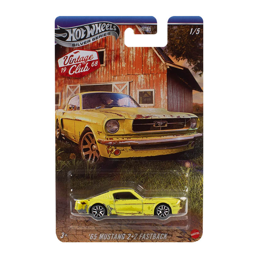 Тематична Машинка Hot Wheels '65 Mustang 2+2 Fastback Vintage 1:64 JKY31 Yellow - Retromagaz