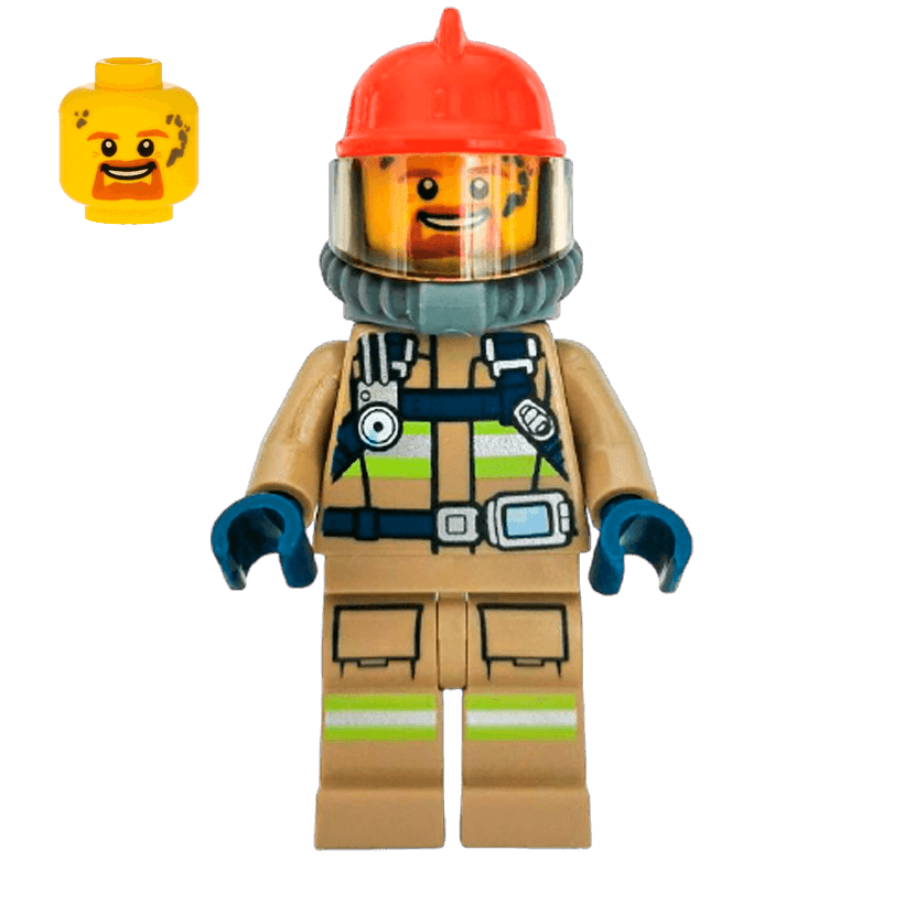 Фигурка Lego Fire 973pb3383 Reflective Stripes Breathing Neck Gear City cty0962 Б/У - Retromagaz