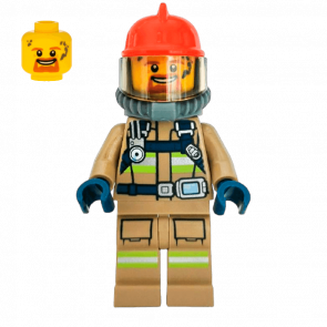 Фігурка Lego Fire 973pb3383 Reflective Stripes Breathing Neck Gear City cty0962 Б/У - Retromagaz