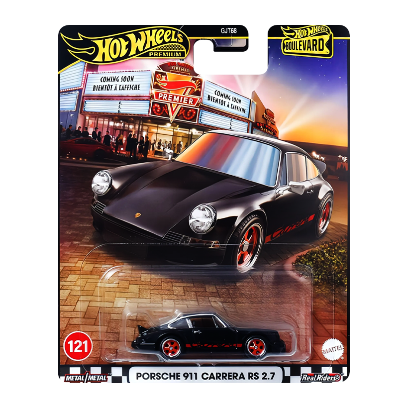 Машинка Premium Hot Wheels Porsche Porsche 911 Carrera RS 2.7 Boulevard 1:64 JBL19 Black - Retromagaz