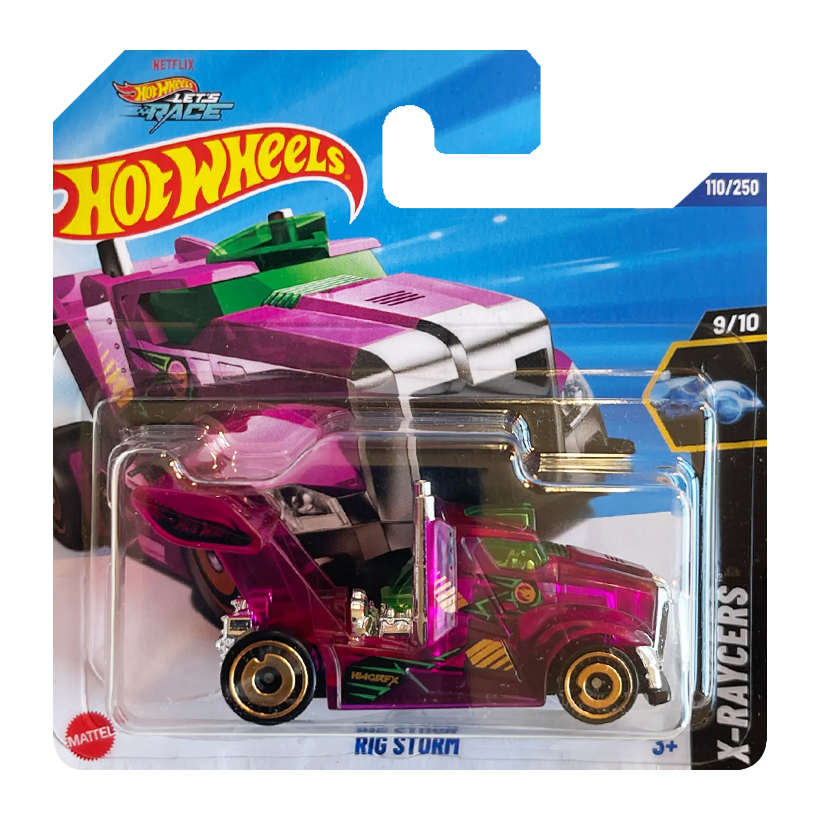 Машинка Базова Hot Wheels Rig Storm Netflix Treasure Hunts X-Raycers 1:64 JBC24 Purple - Retromagaz