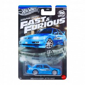 Тематическая Машинка Hot Wheels Volkswagen Jetta MK3 Fast & Furious 1:64 JBY46 Blue - Retromagaz
