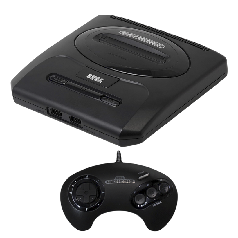 Набір Консоль Sega Mega Drive 2 MK-1631 Genesis USA Black Б/У  + Геймпад Дротовий - Retromagaz