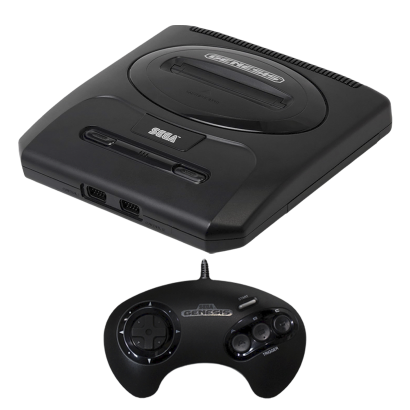Набор Консоль Sega Mega Drive 2 MK-1631 USA Black Б/У  + Геймпад Проводной Genesis - Retromagaz