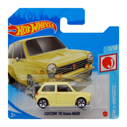 Машинка Базовая Hot Wheels Custom '70 Honda N600 J-Imports 1:64 GRX33 Yellow - Retromagaz