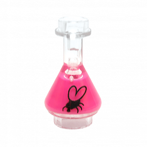 Посуд Lego Bottle Erlenmeyer Flask with Magenta Fluid and Black Fly Pattern 93549pb06 6122102 Trans Clear Б/У