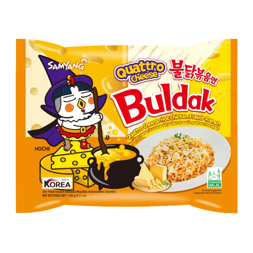 Локшина Samyang Buldak 4 Сири Середньогостра 145g - Retromagaz