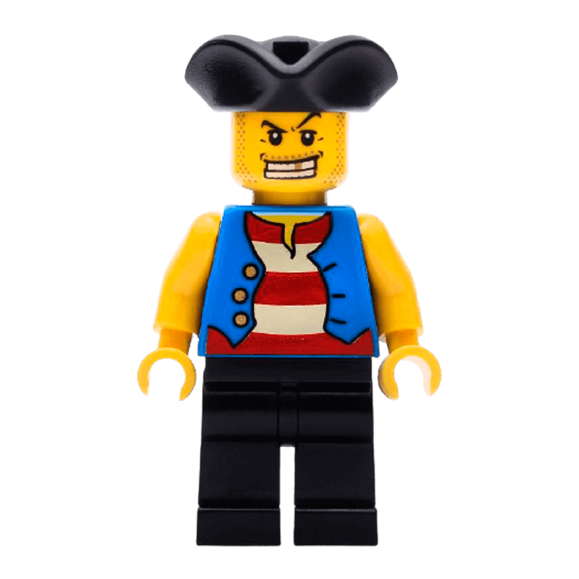 Фигурка Lego Pirates 973pb0525 Pirate Blue Vest Tricorne Hat Adventure pi127 1 Б/У - Retromagaz