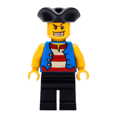 Фігурка Lego Pirate Blue Vest Black Legs Tricorne Hat Adventure Pirates pi127 1 Б/У - Retromagaz