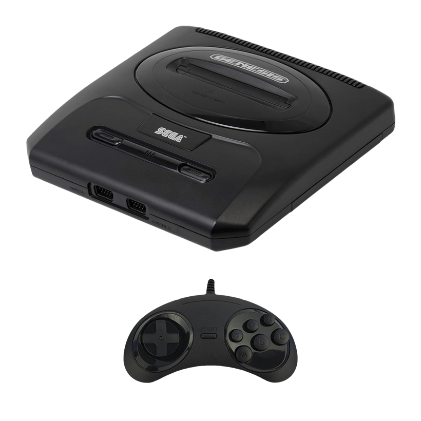 Набір Консоль Sega Mega Drive 2 MK-1631 Genesis USA Black Б/У  + Геймпад Дротовий RMC MDSJ-6000 Новий - Retromagaz