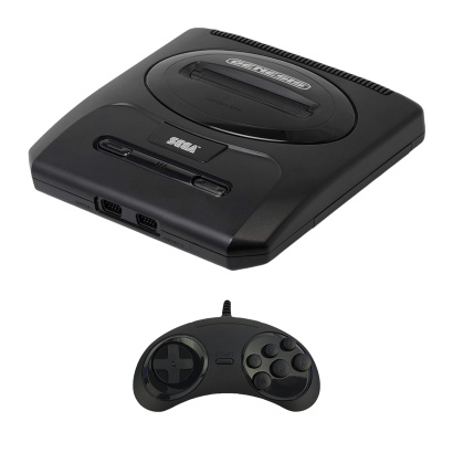 Набір Консоль Sega Mega Drive 2 MK-1631 USA Black Б/У  + Геймпад Дротовий RMC MD Новий - Retromagaz