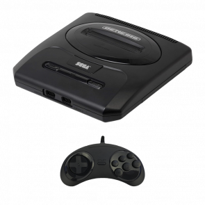Набор Консоль Sega Mega Drive 2 MK-1631 USA Black Б/У  + Геймпад Проводной RMC MD Новый - Retromagaz