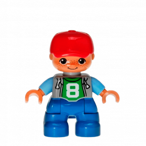 Фигурка Lego Blue Legs Light Bluish Grey Top Duplo Boy 47205pb026a Б/У - Retromagaz