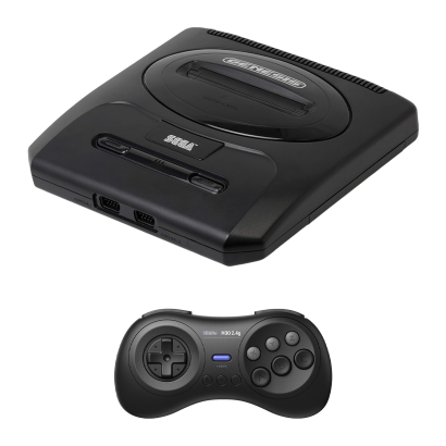 Набор Консоль Sega Mega Drive 2 MK-1631 USA Black Б/У  + Геймпад Беспроводной 8BitDo M30 2.4G Новый - Retromagaz