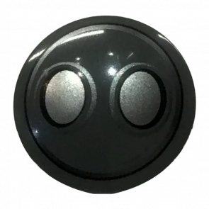 Оружие Lego Щит Circular Convex Face with Silver Ovals Pattern 75902pb25 6151878 Dark Bluish Grey Б/У