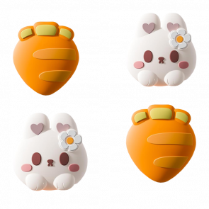 Накладки на Стики 4шт Geekshare Carrot Bunny PlayStation 5 4 3 2 1 Xbox Series One 360 Switch 2 White Orange - Retromagaz