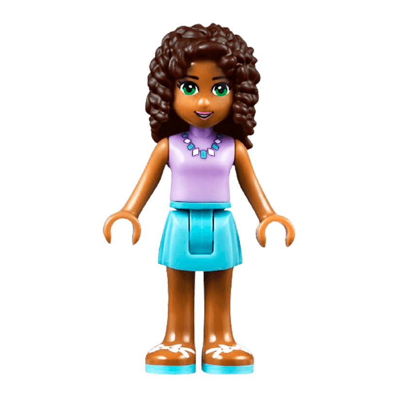 Фігурка Lego Girl Andrea Medium Azure Skirt Friends frnd160 Б/У - Retromagaz
