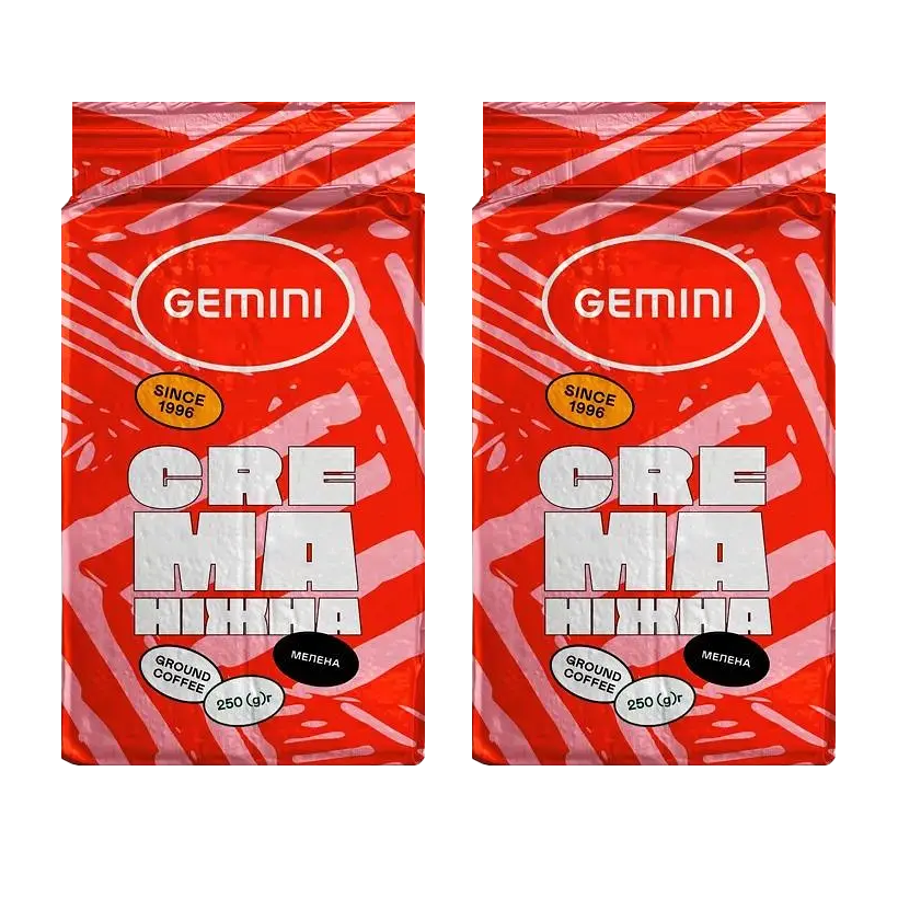 Набор Кофе Молотый 2шт Gemini Crema 250g - Retromagaz