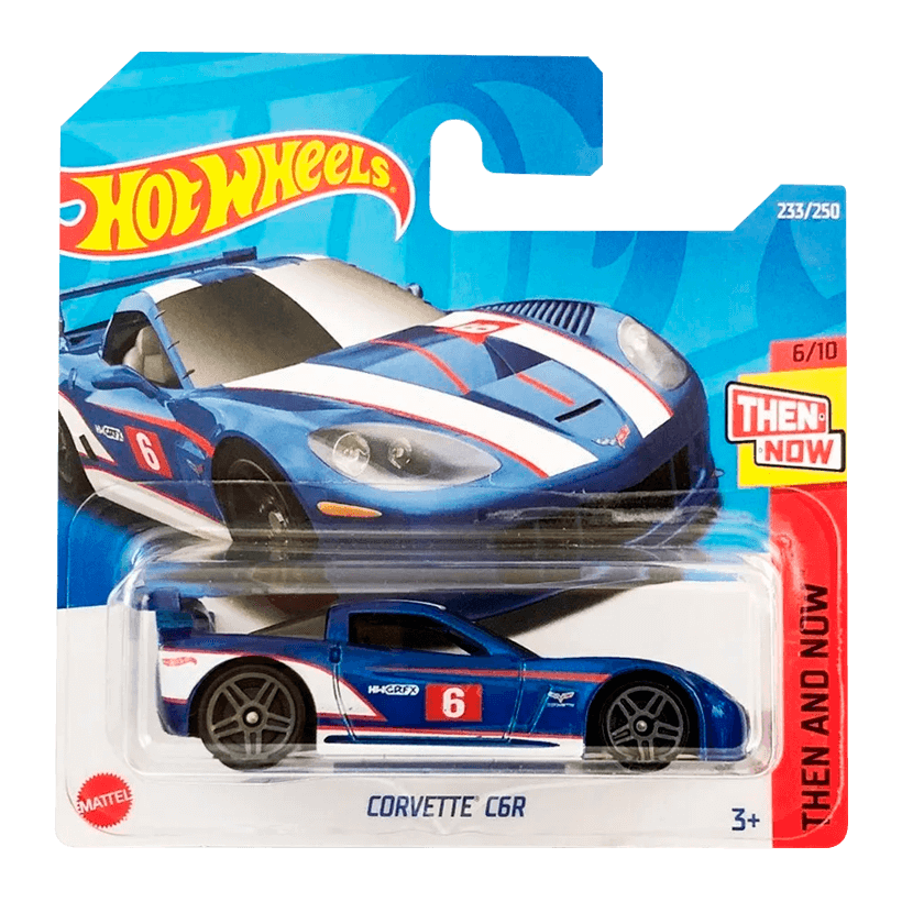 Машинка Базова Hot Wheels Corvette C6R Then and Now 1:64 HCV35 Blue - Retromagaz