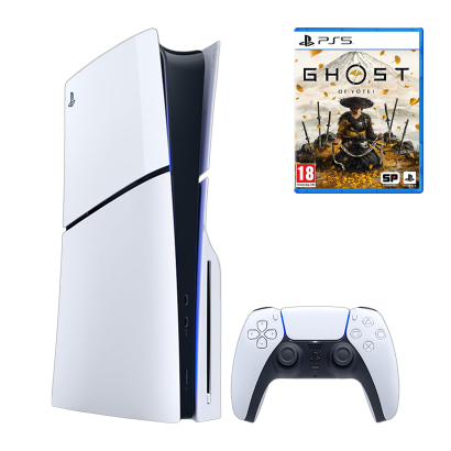 Набор Консоль Sony PlayStation 5 Slim Blu-ray 1TB White Новый  + Игра Ghost of Yotei Русская Озвучка - Retromagaz