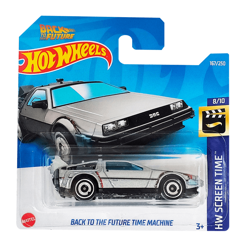 Машинка Базова Hot Wheels DeLorean DMC-12 Back to the Future Time Machine Screen Time 1:64 HCV54 HHF15 Silver - Retromagaz
