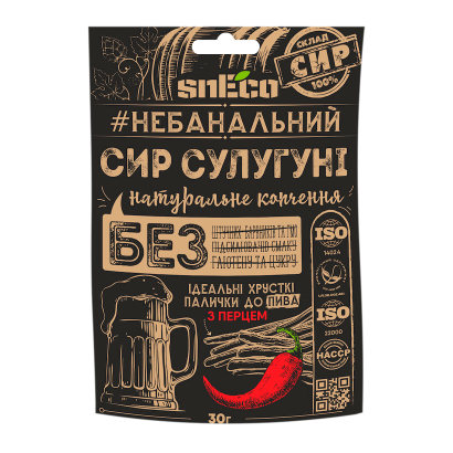 Сыр Сушеный SnEco Сулугуни с перцем 30g - Retromagaz