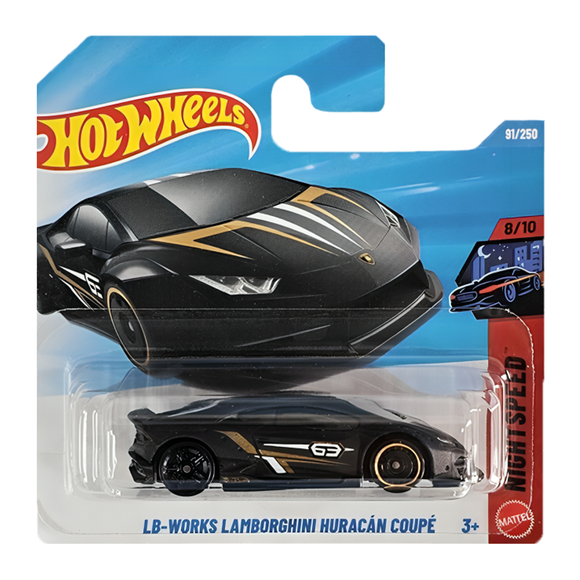 Машинка Базова Hot Wheels LB-WORKS Lamborghini Huracán Coupе Nightspeed 1:64 JJJ53 Black - Retromagaz
