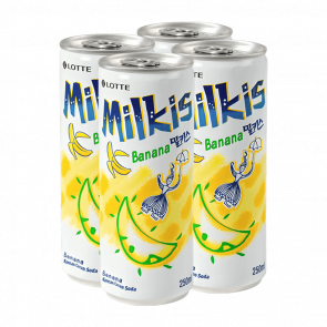 Набор Напиток 4шт Lotte Milkis Газированный Молочный Банан 250ml Набор Напиток 4шт Lotte Milkis Газированный Молочный Банан 250ml - Retromagaz