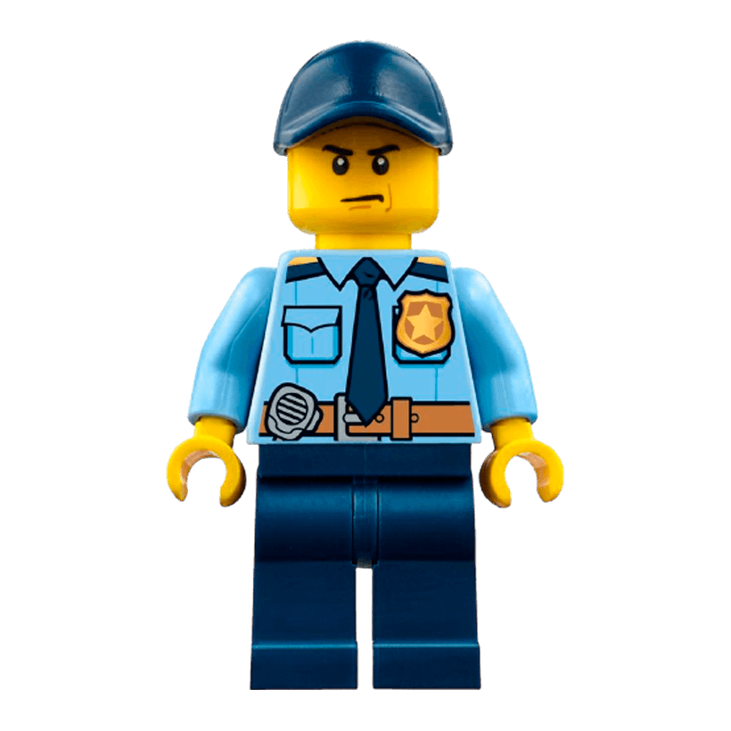 Фігурка Lego Police 973pb2600 Shirt with Dark Blue Tie and Gold Badge City cty0748 1 Б/У - Retromagaz